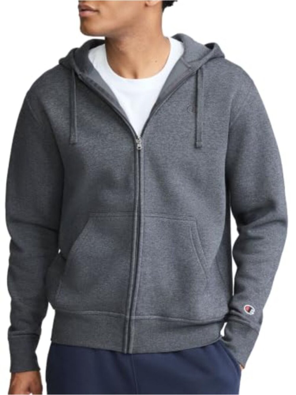 Men's Full-Zip Fleece Hoodie Standard Fit Midweight Warm Zip Up